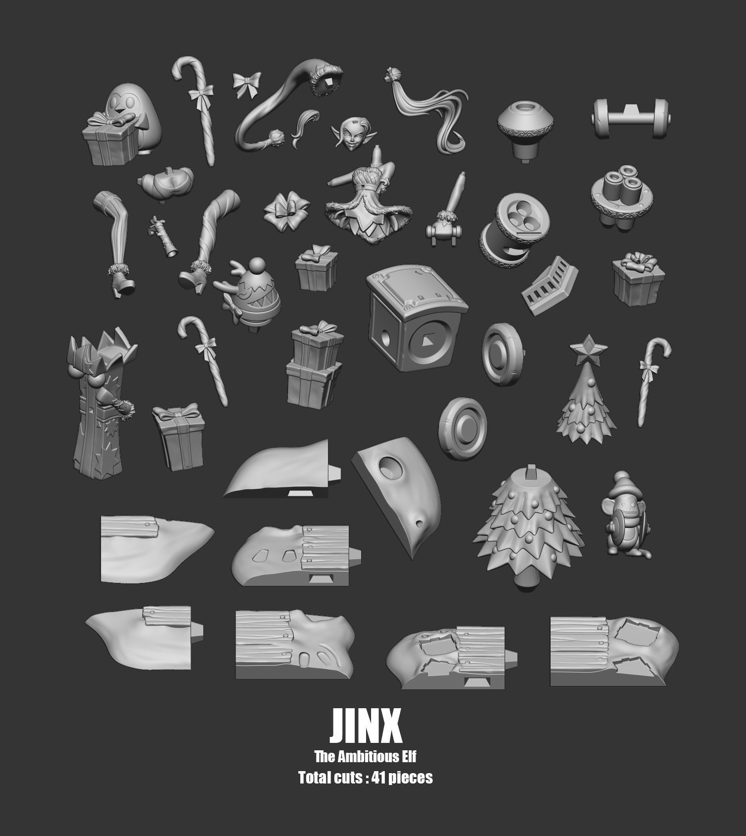 League of Legends Jinx The Ambitious Elf Skin 3D print model_2