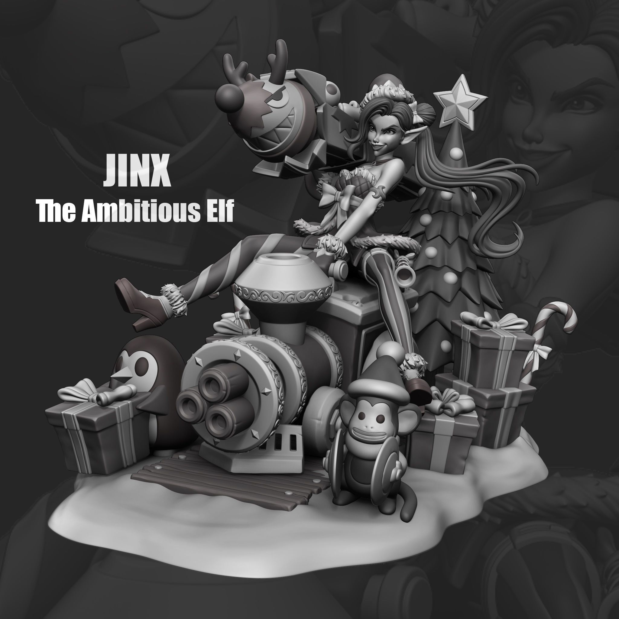 League of Legends Jinx The Ambitious Elf Skin 3D print model_3