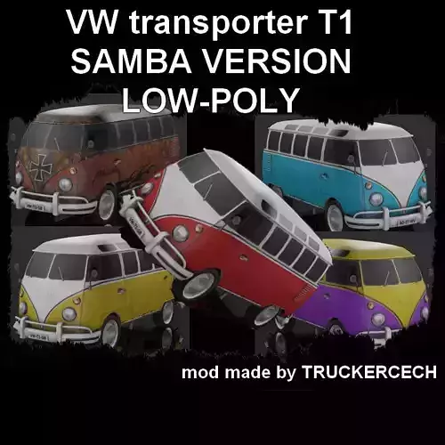 VW transporter T1 lowpoly personal car