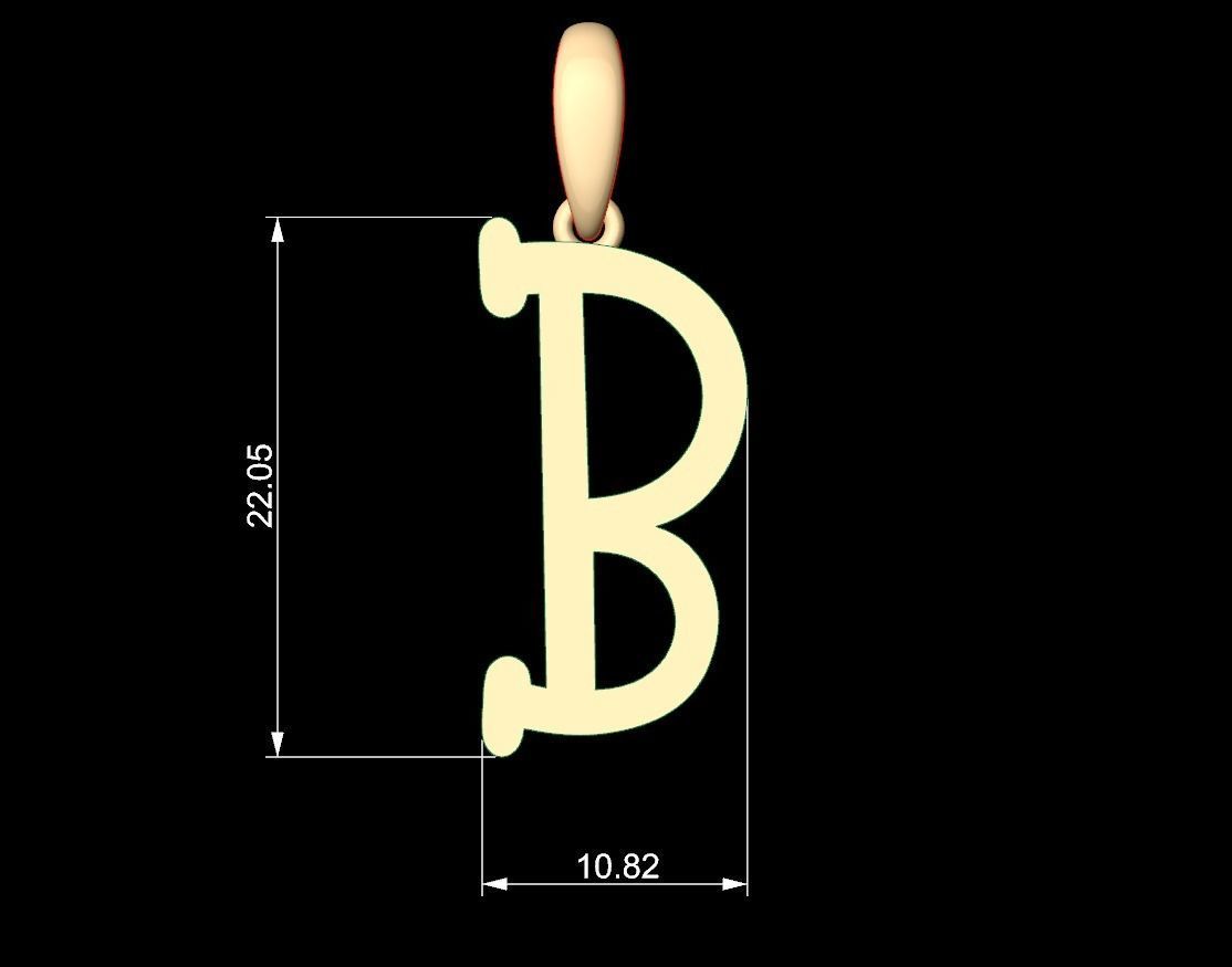 Initial Letters Pendant Sallsburgg B 3D print model_4