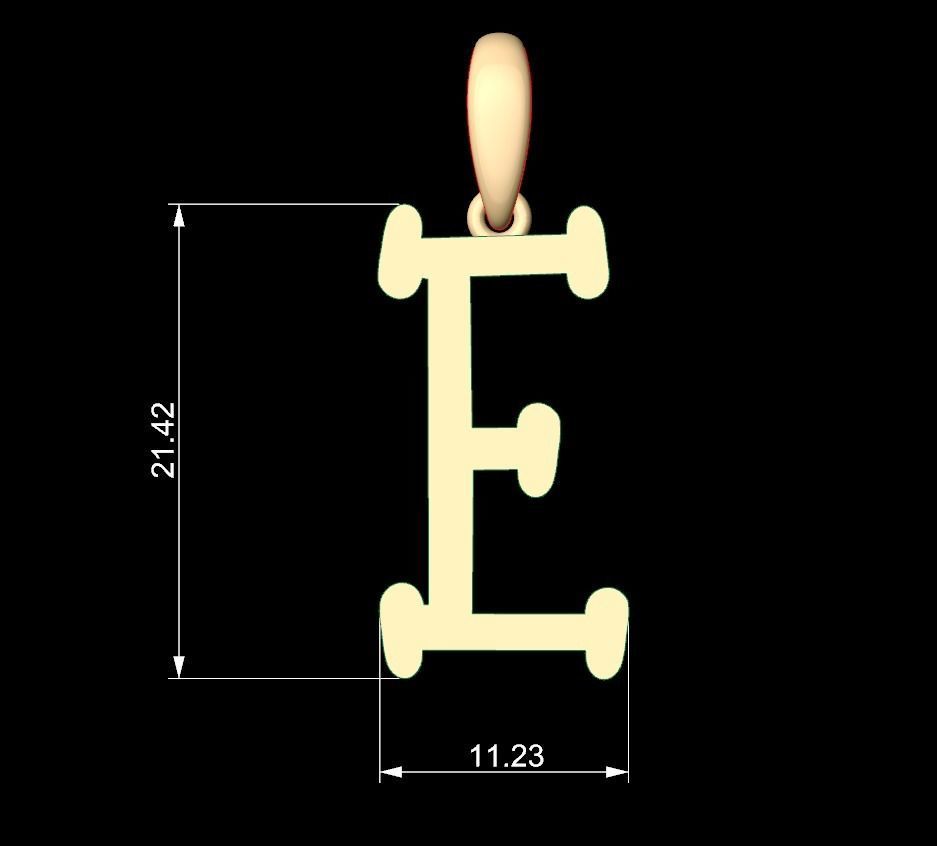Initial Letters Pendant Sallsburgg E 3D print model_5