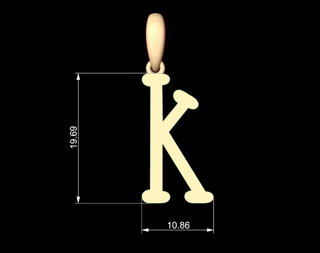 Initial Letters Pendant Sallsburgg K 3D print model_5
