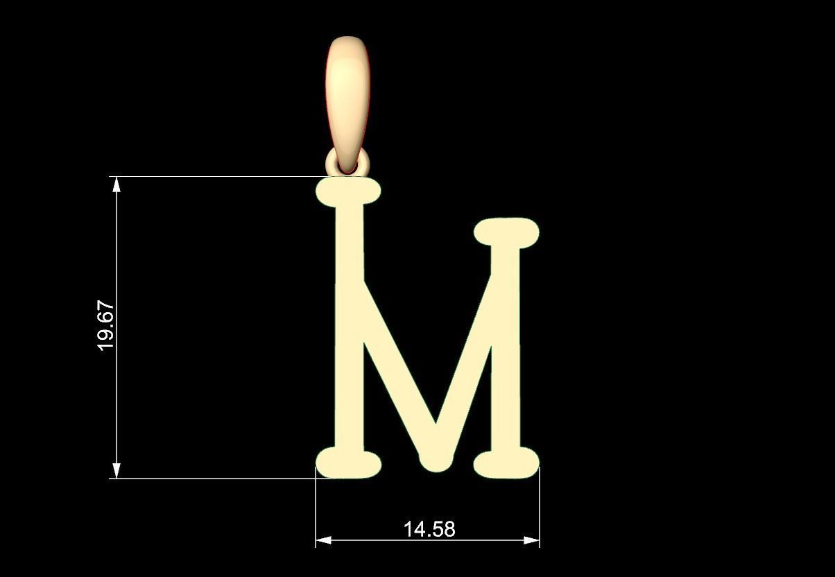 Initial Letters Pendant Sallsburgg M 3D print model_5