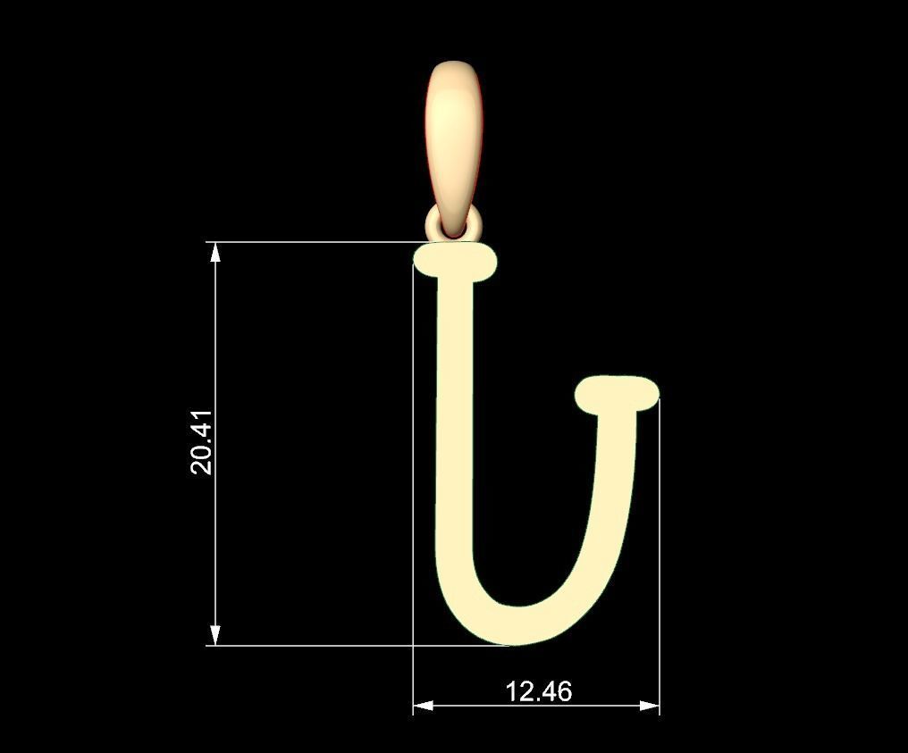 Initial Letters Pendant Sallsburgg U 3D print model_5
