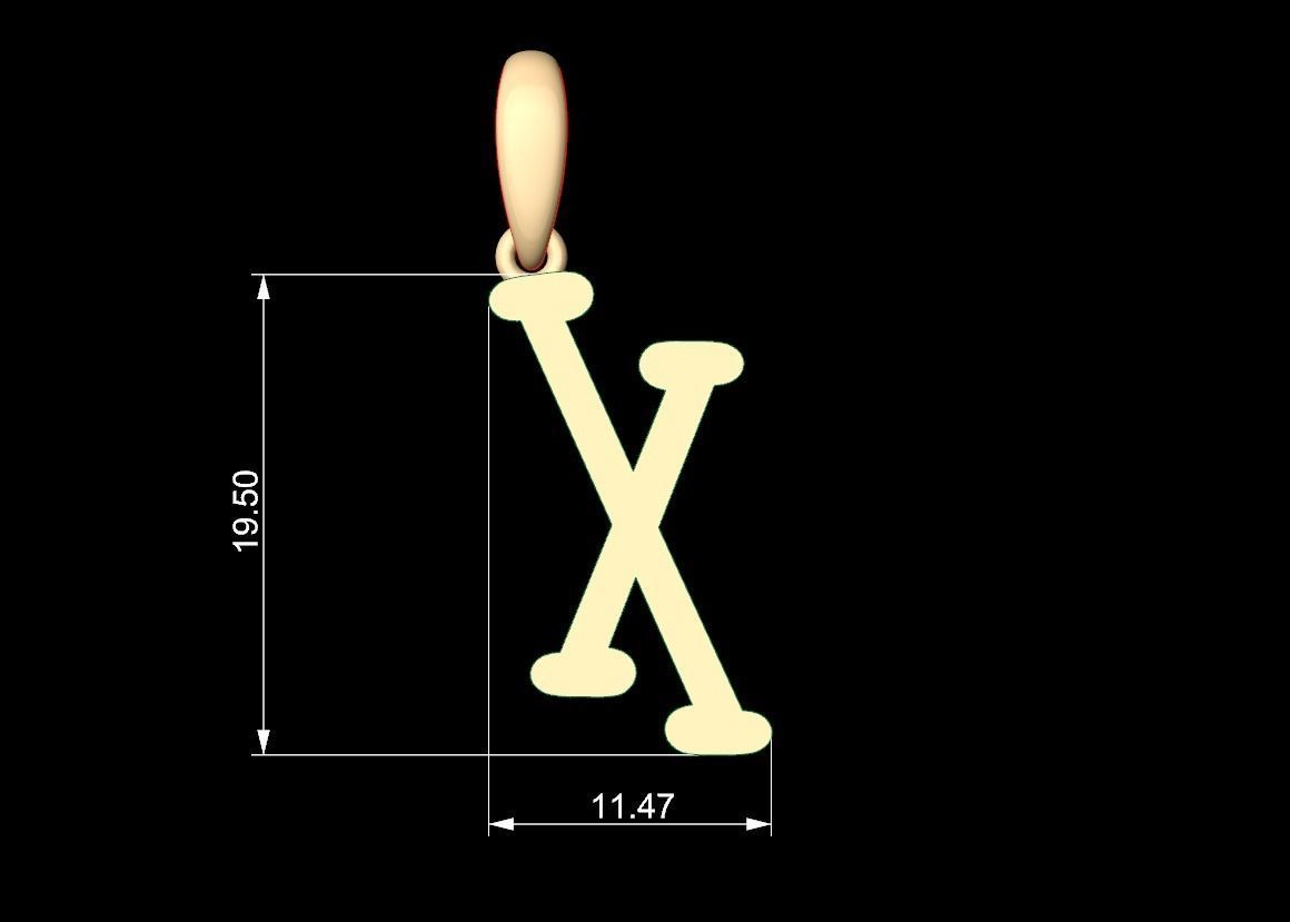 Initial Letters Pendant Sallsburgg X 3D print model_5