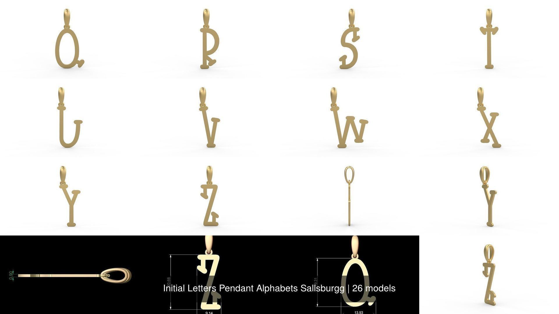 Initial Letters Pendant Alphabets Sallsburgg 3D Model Collection_2