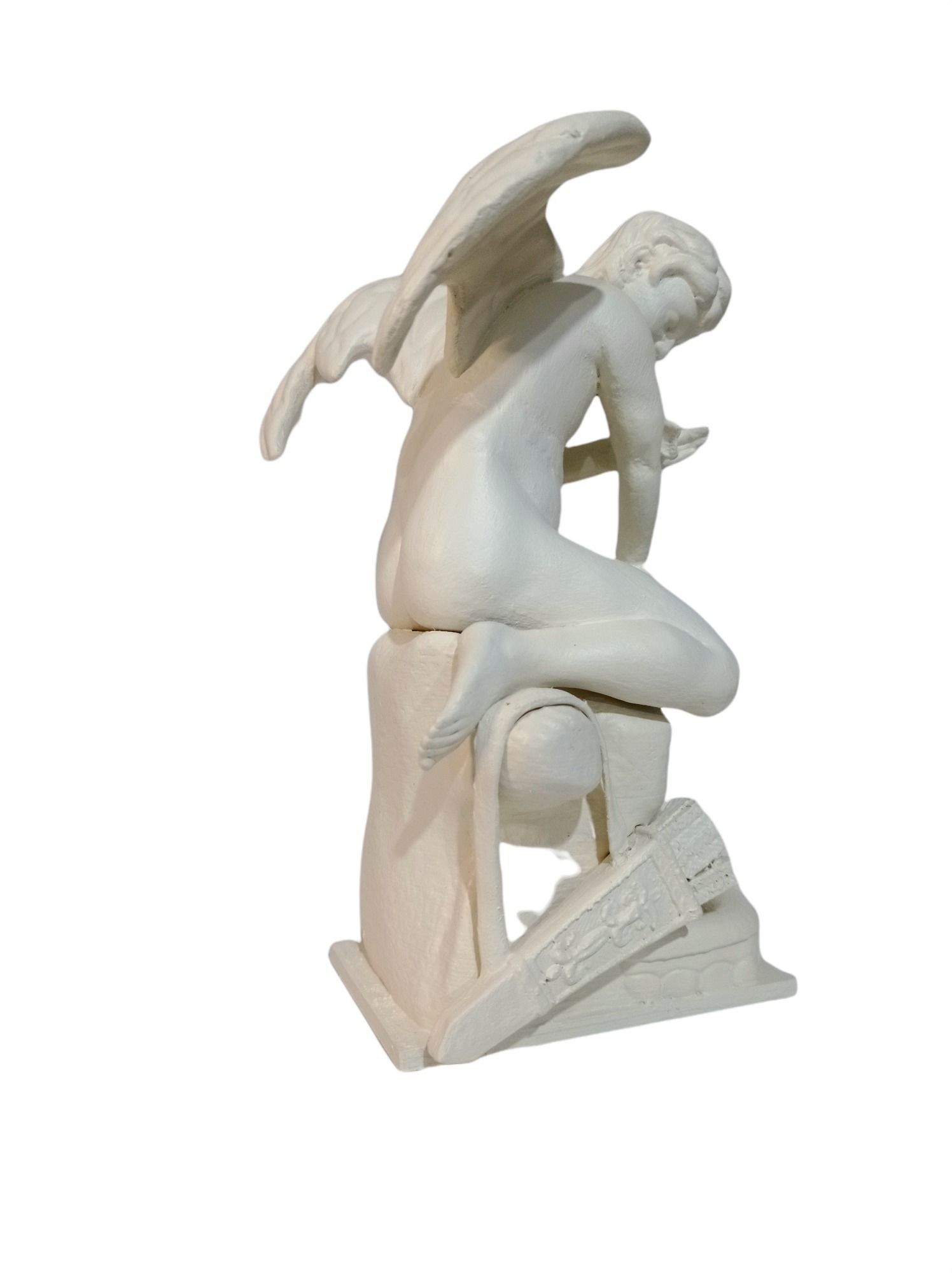 Cupid with Butterfly sculpture statue decorative 3D print model_1
