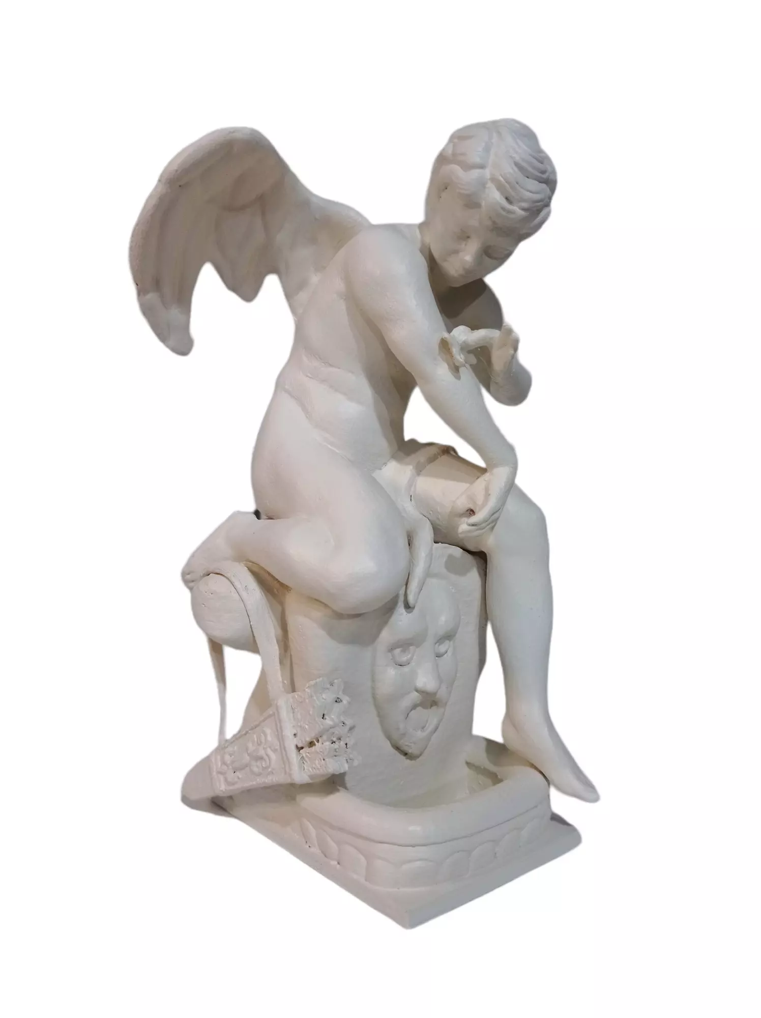 Cupid with Butterfly sculpture statue decorative 3D print model_0