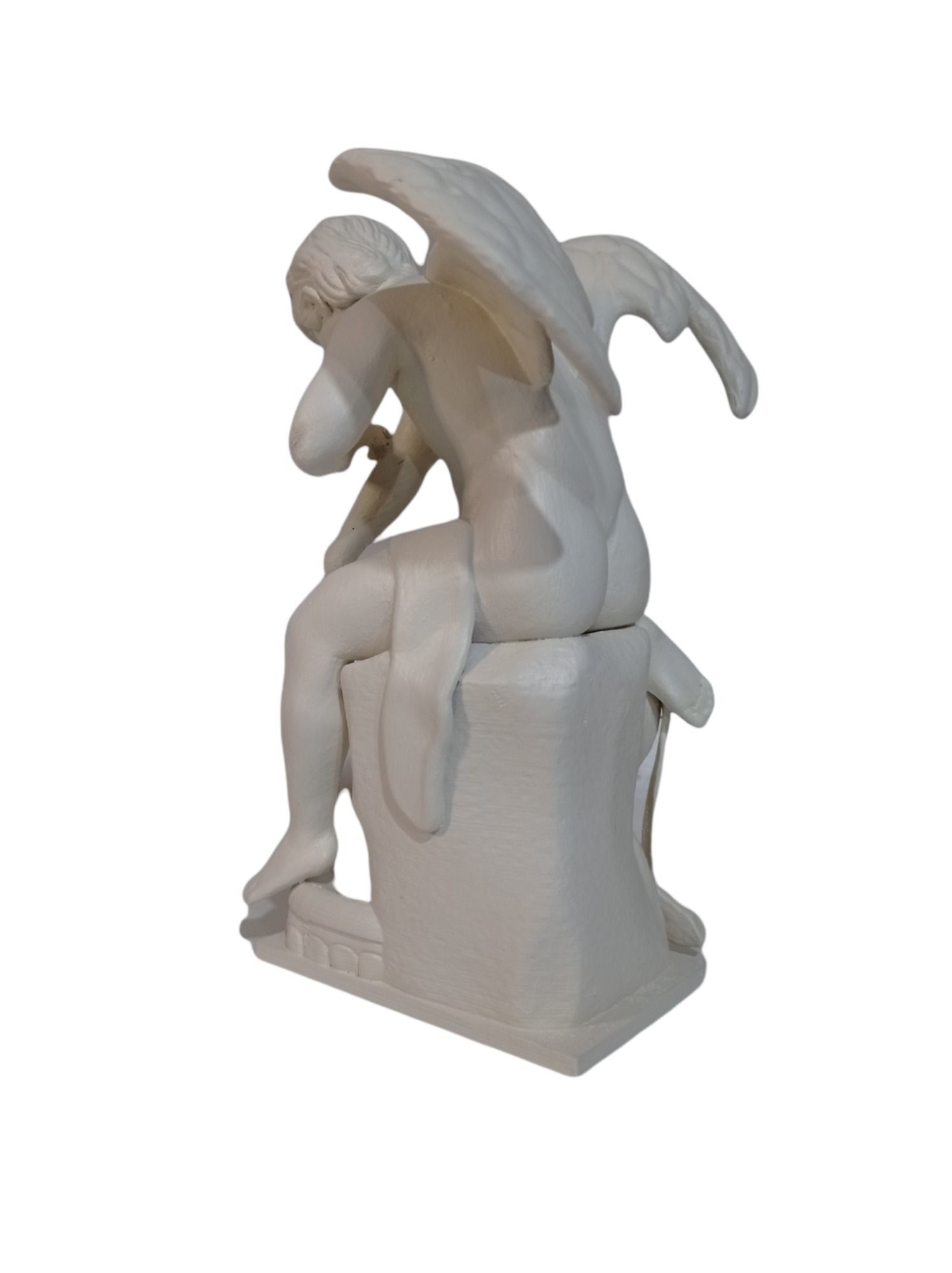 Cupid with Butterfly sculpture statue decorative 3D print model_3