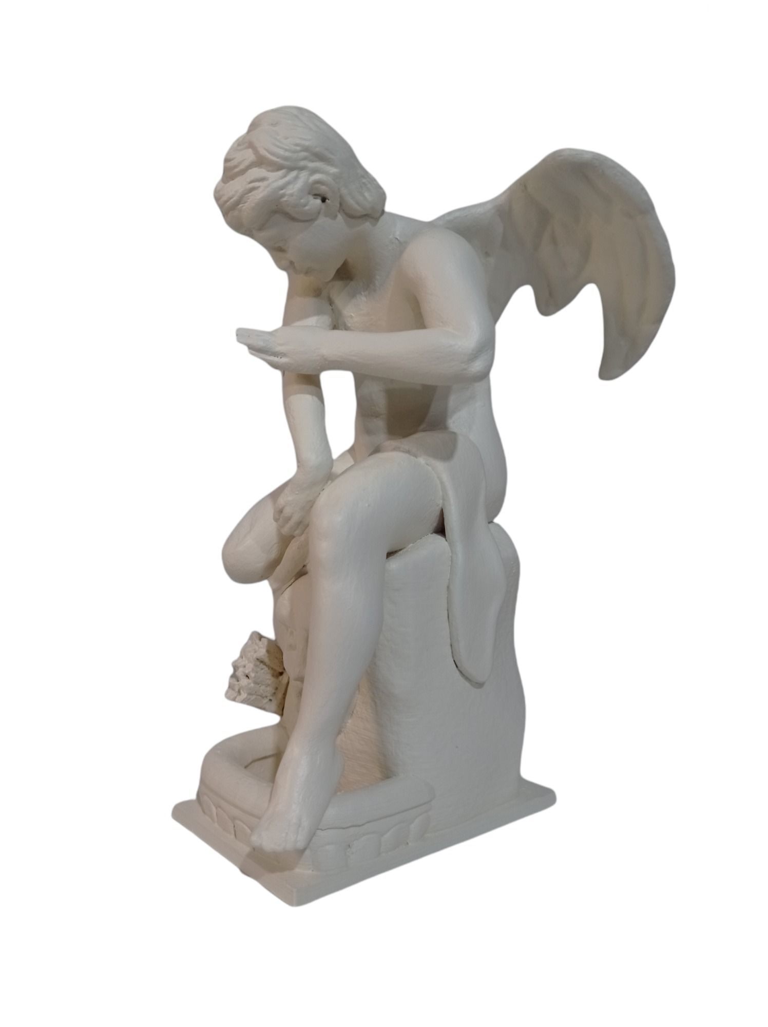 Cupid with Butterfly sculpture statue decorative 3D print model_4