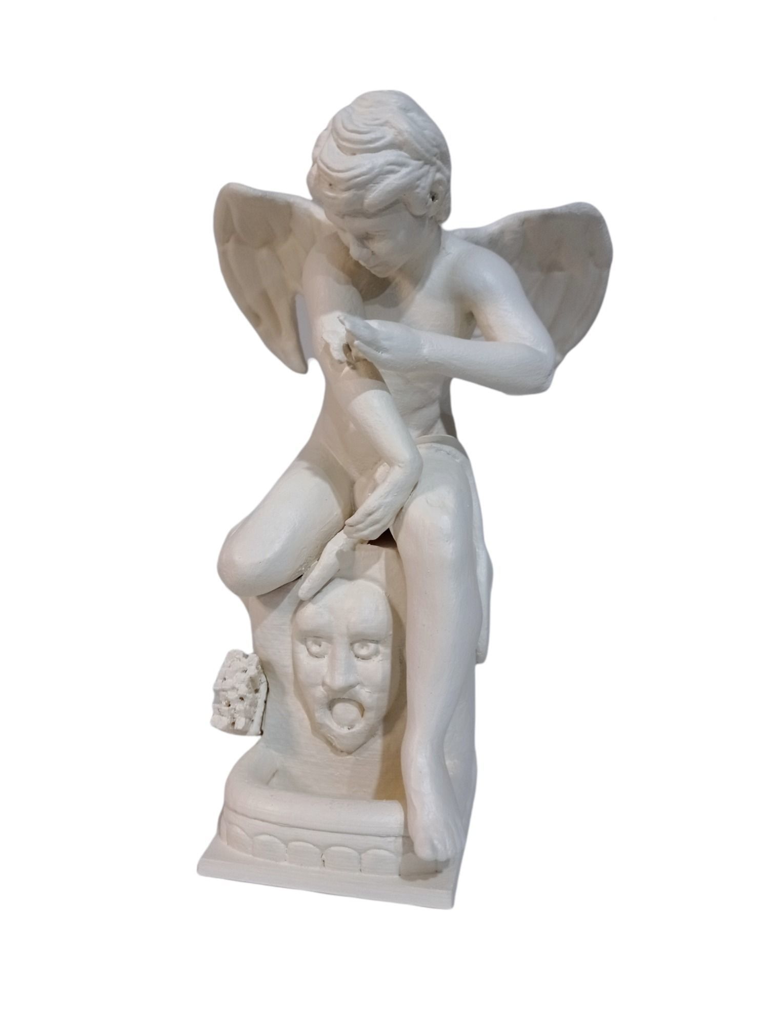 Cupid with Butterfly sculpture statue decorative 3D print model_5