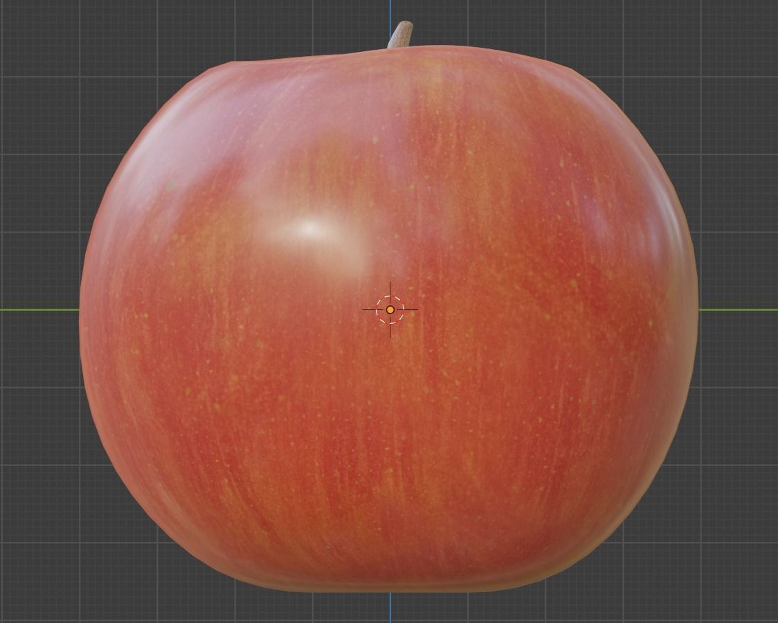 Apple Fruit Low-poly 3D model_6