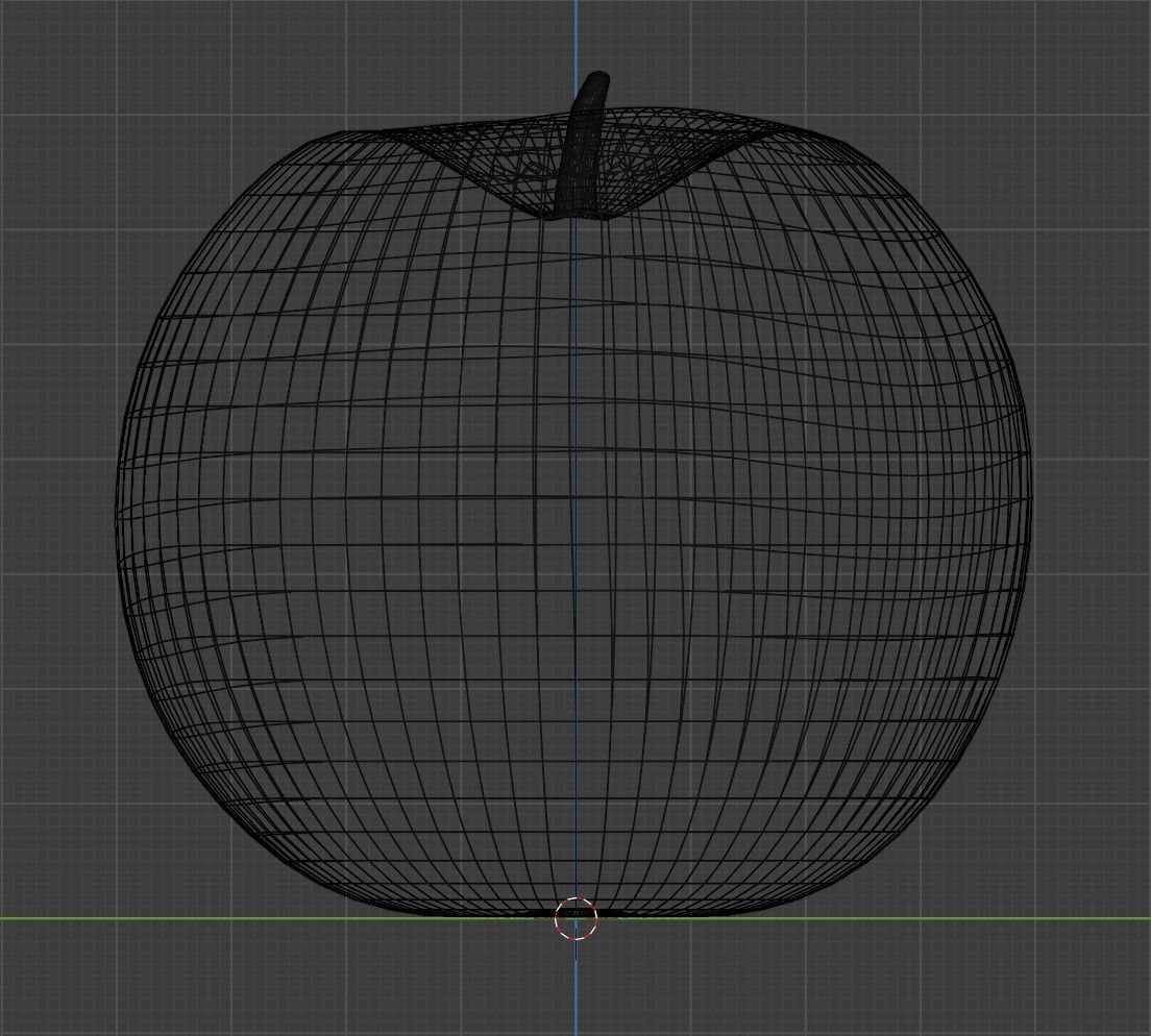 Apple Fruit Low-poly 3D model_11