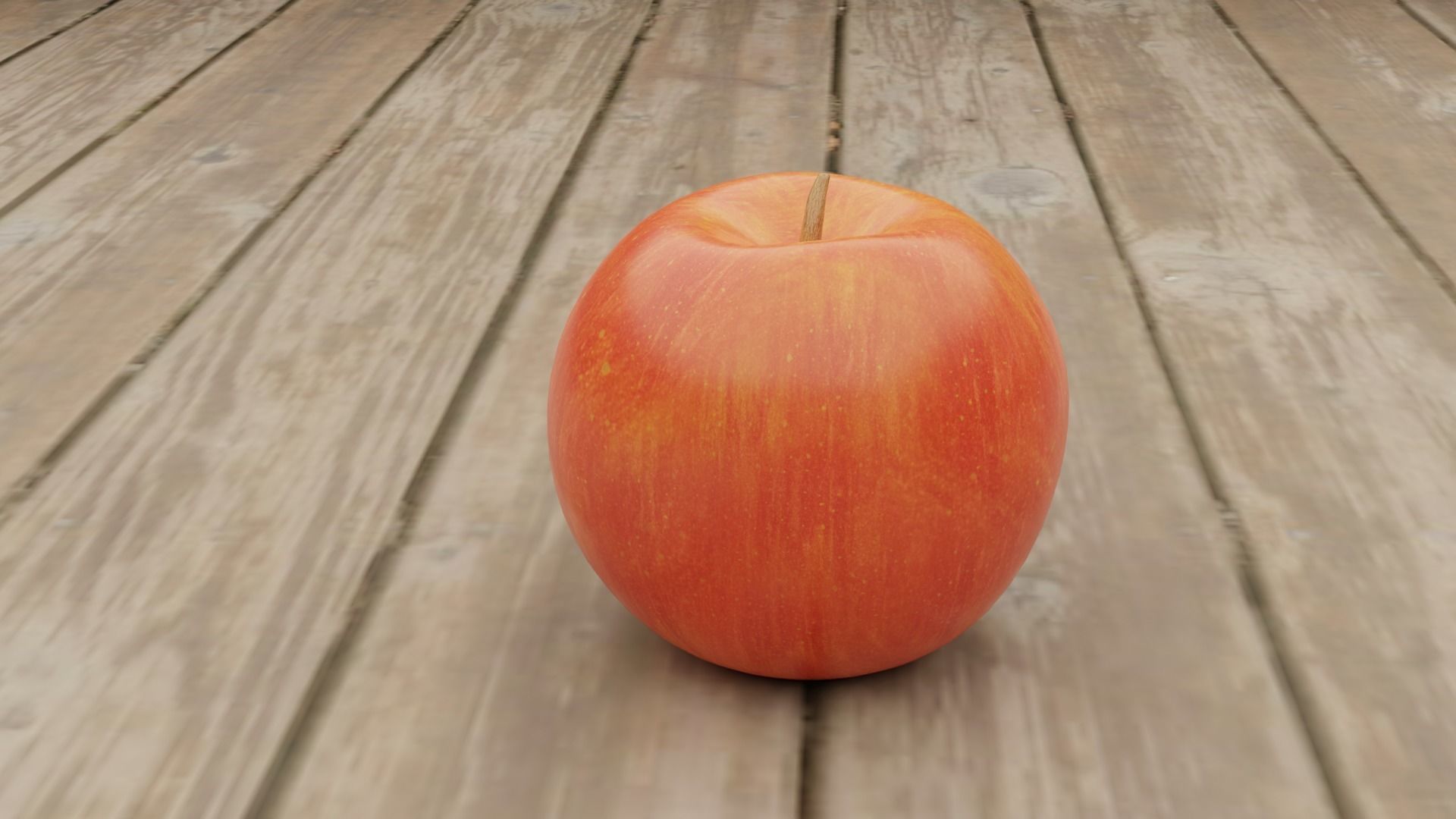 Apple Fruit Low-poly 3D model_2