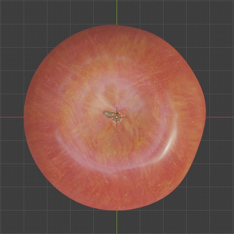 Apple Fruit Low-poly 3D model_7