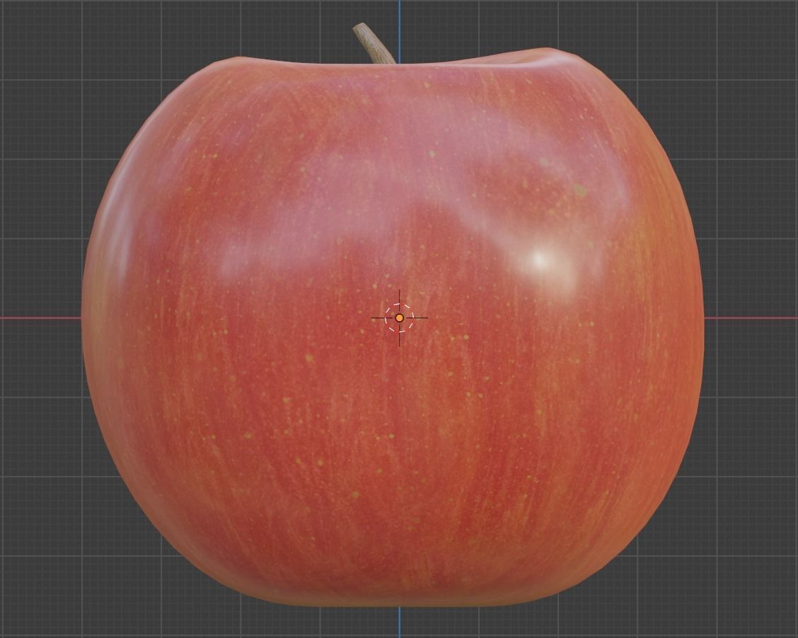 Apple Fruit Low-poly 3D model_3