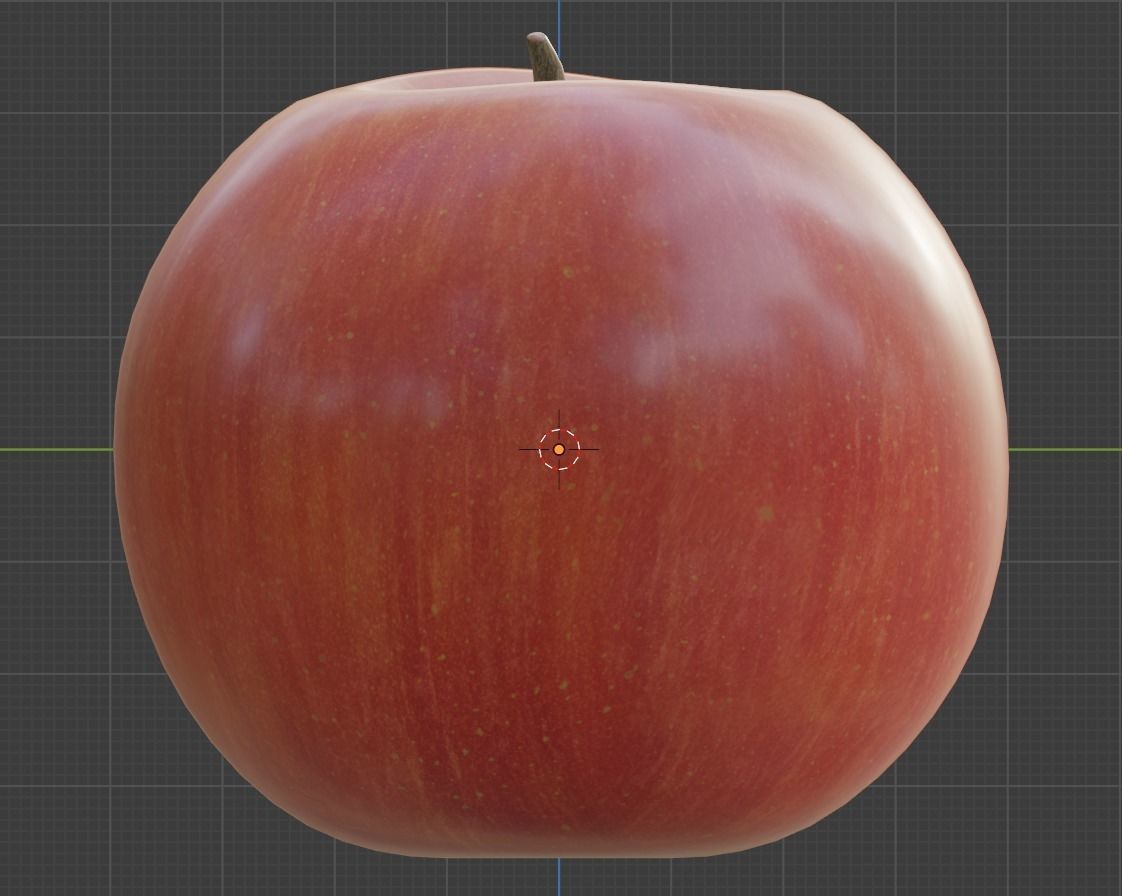 Apple Fruit Low-poly 3D model_5