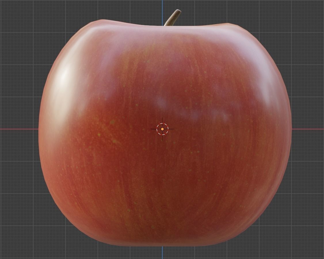 Apple Fruit Low-poly 3D model_4