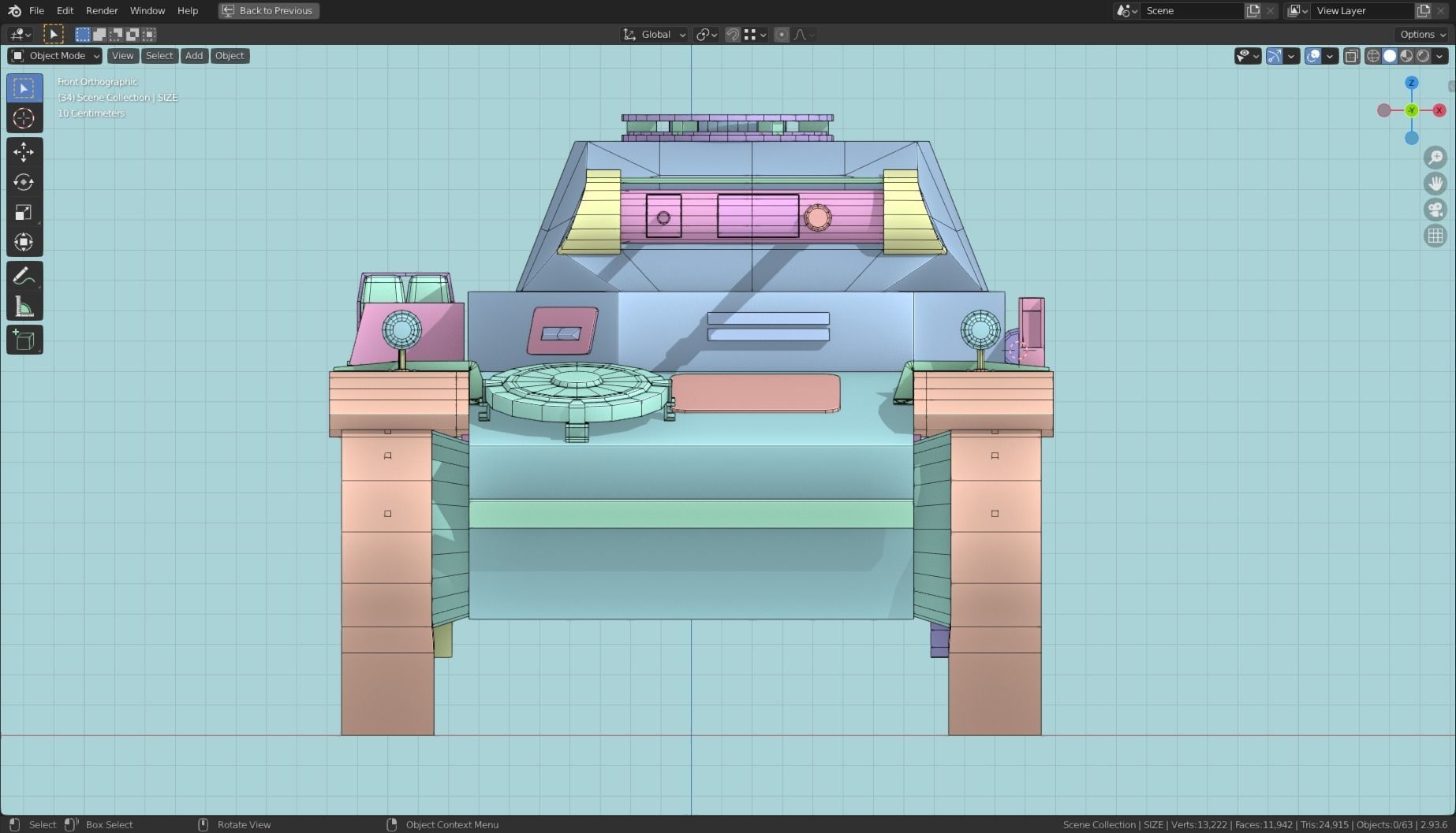 Pzkpfw II Tank Base Mesh Low-poly 3D model_16