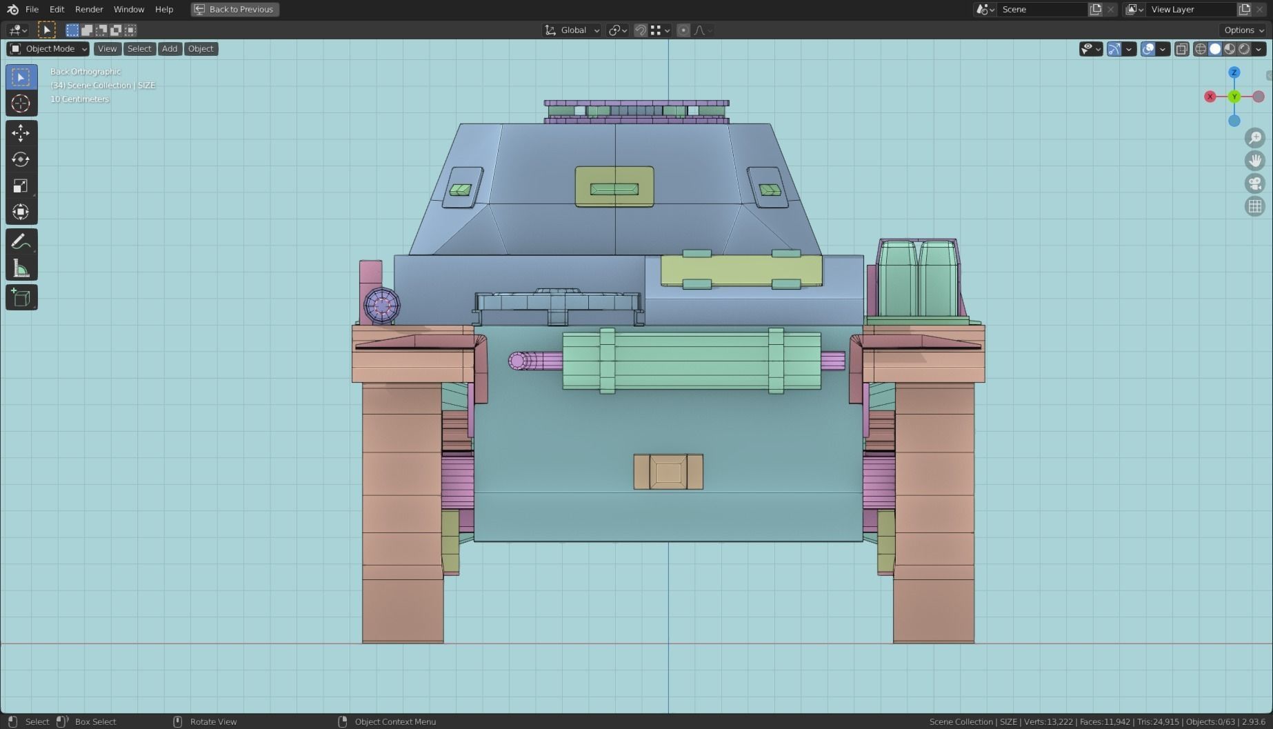 Pzkpfw II Tank Base Mesh Low-poly 3D model_17