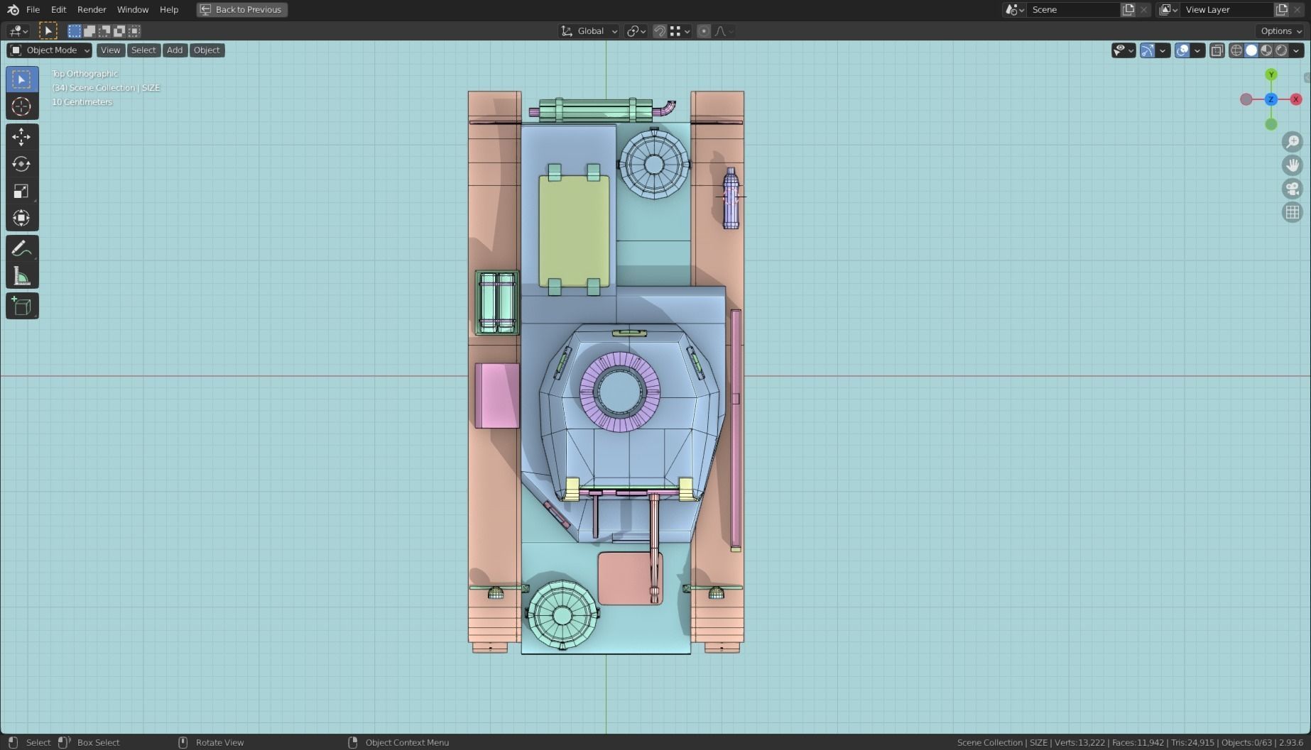 Pzkpfw II Tank Base Mesh Low-poly 3D model_14