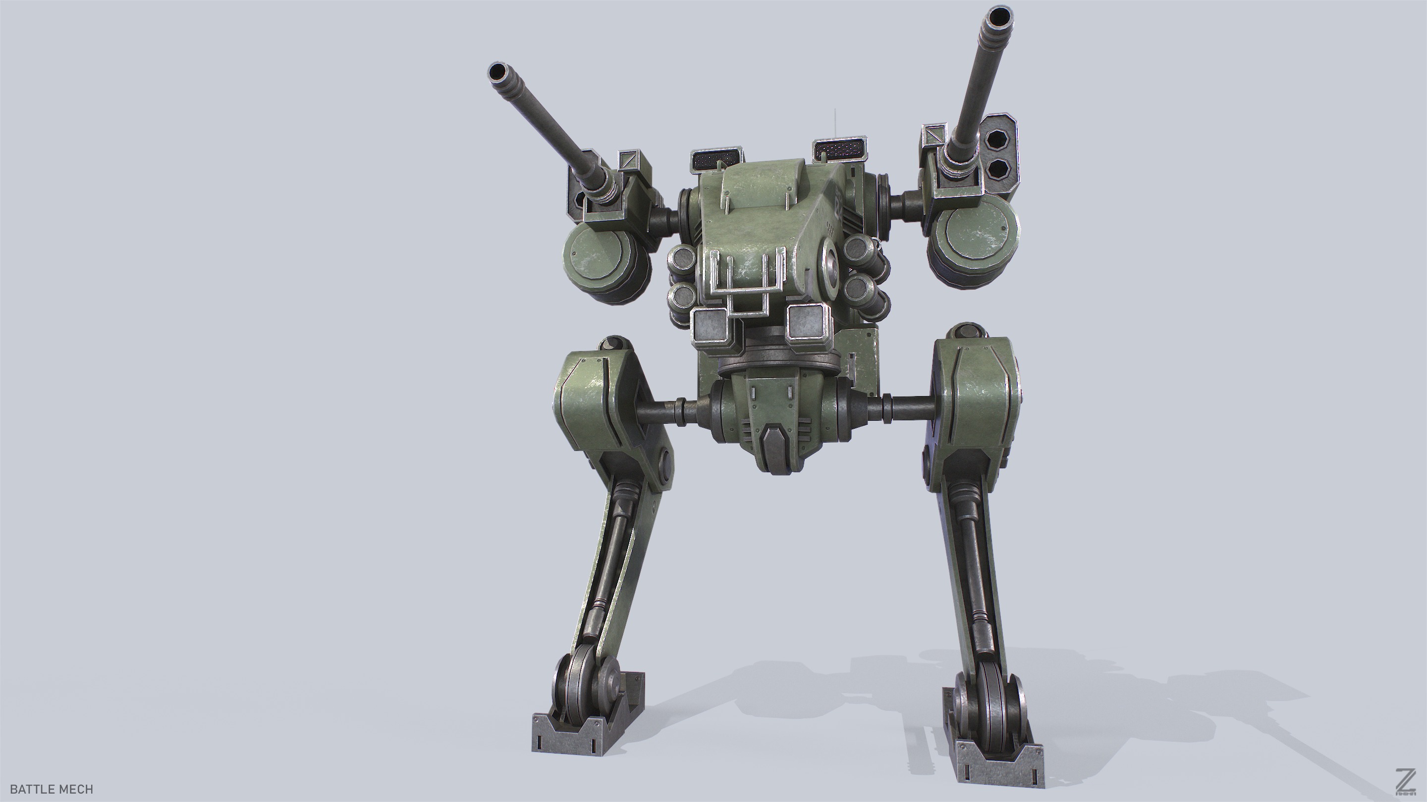 Battle Mech Low-poly 3D model_8