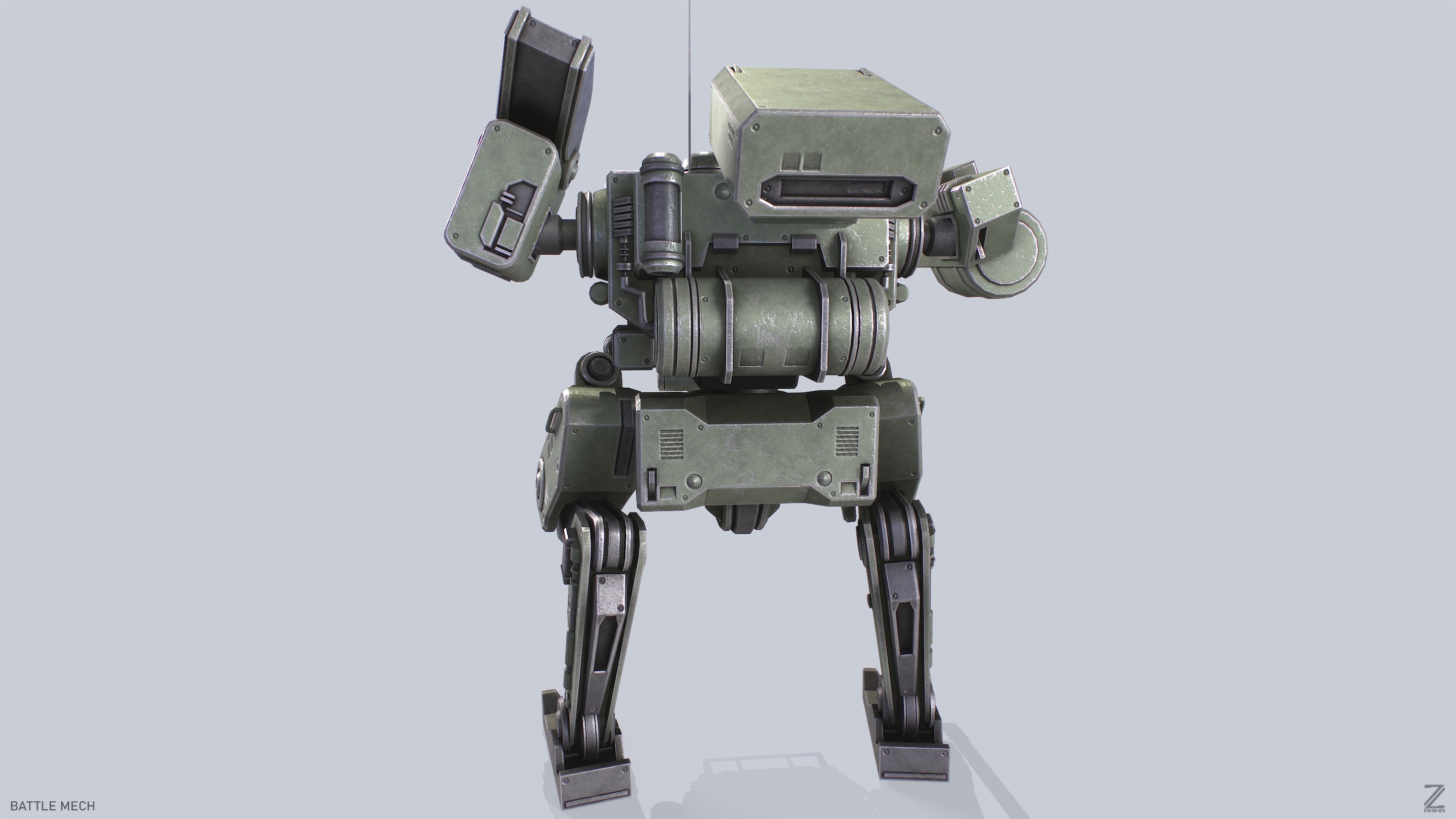 Battle Mech Low-poly 3D model_8