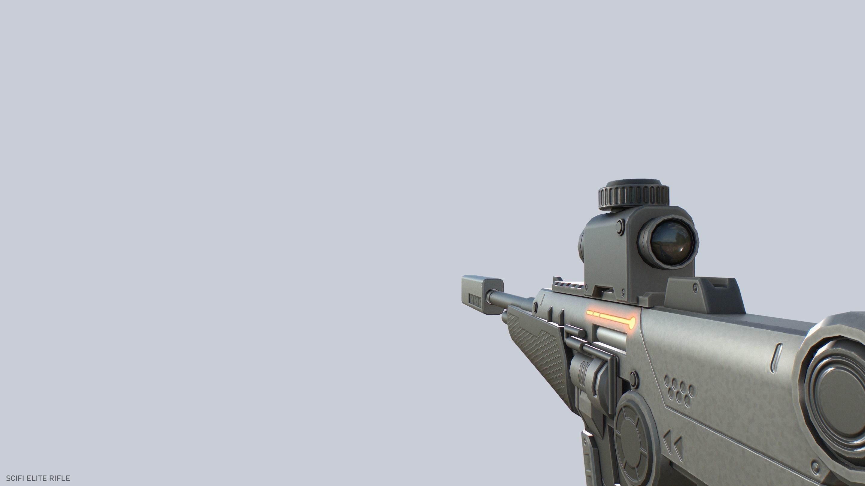 Sci fi elite rifle Low-poly 3D model_6