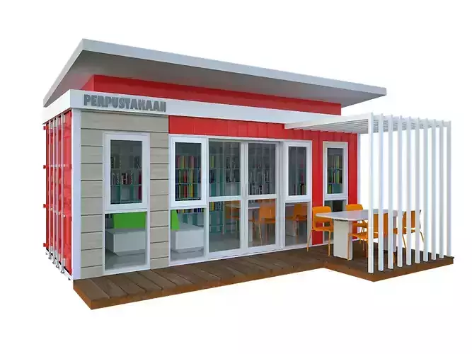 sipping container mini library 3D model