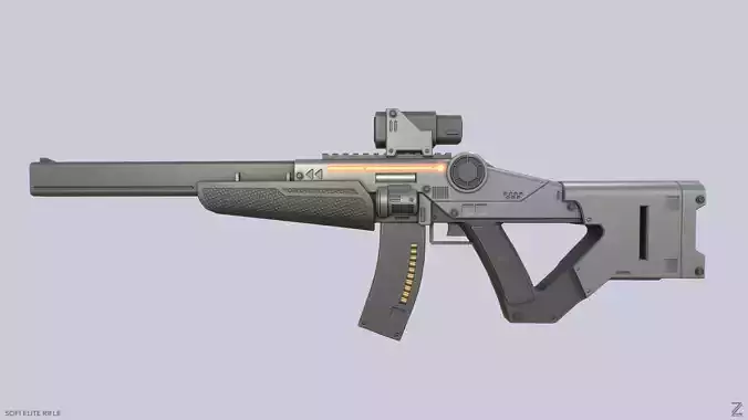 Sci fi elite rifle Low-poly 3D model Sci fi elite rifle Low-poly 3D model