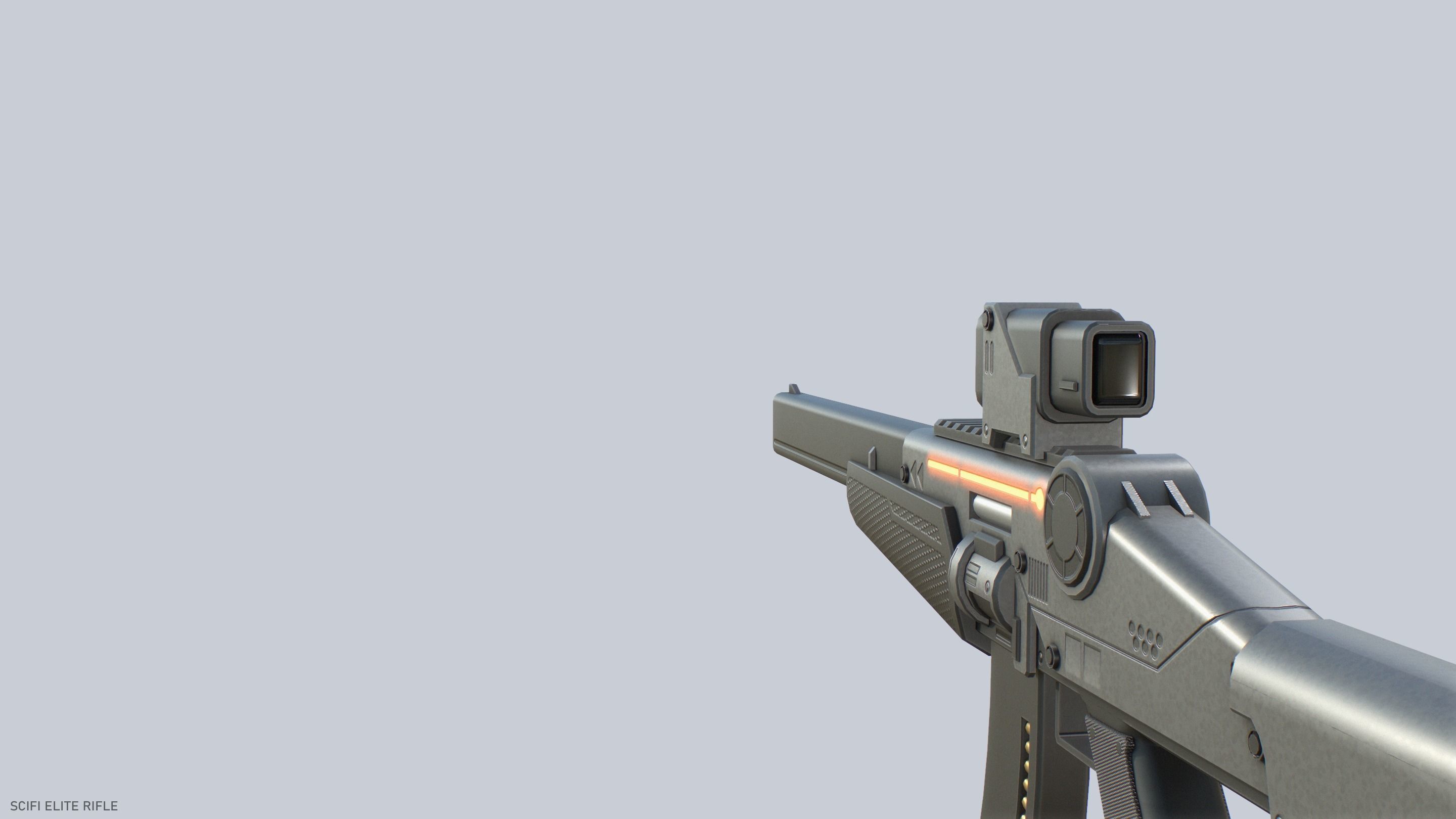 Sci fi elite rifle Low-poly 3D model_5