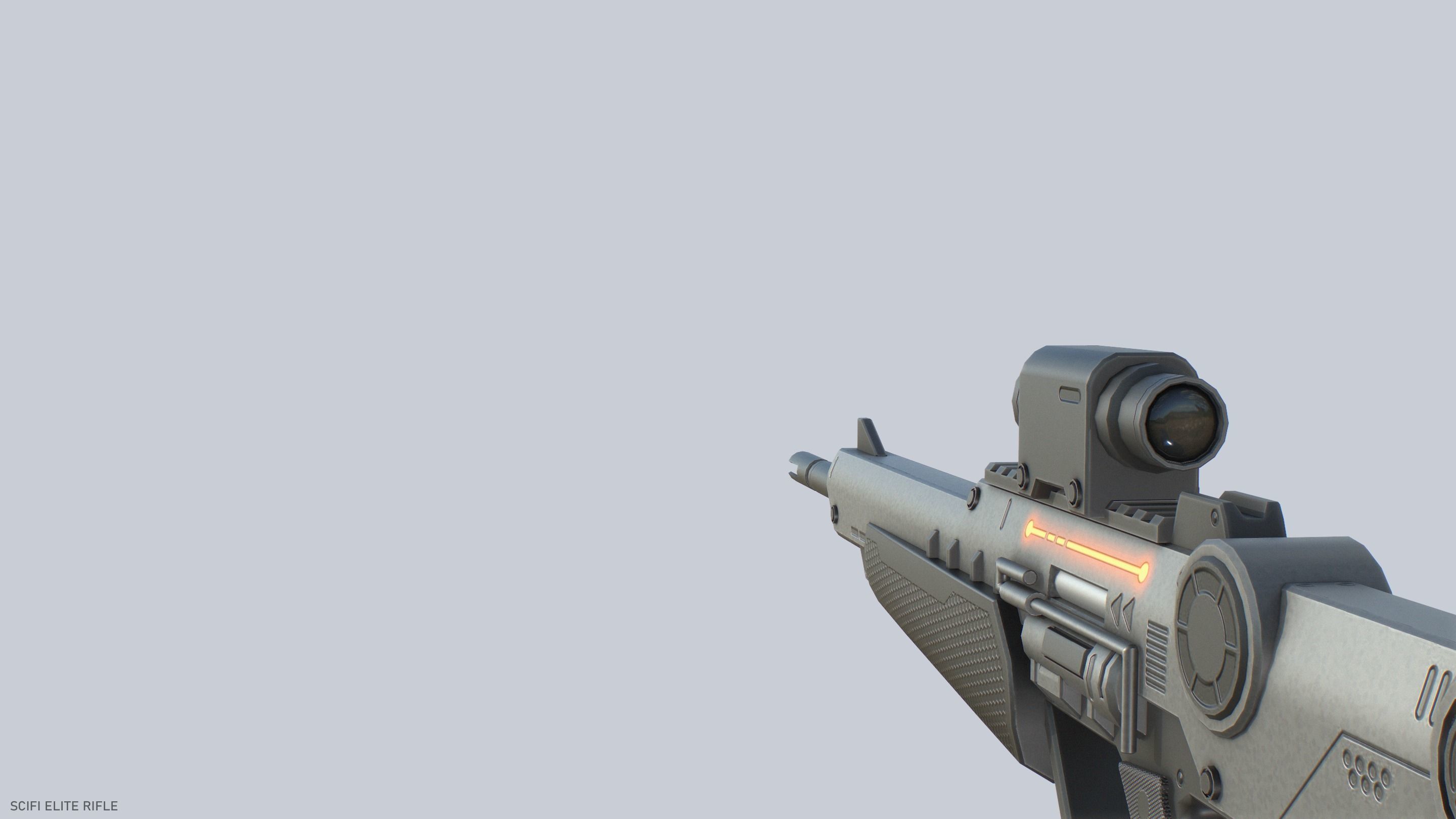 Sci fi elite rifle Low-poly 3D model_5