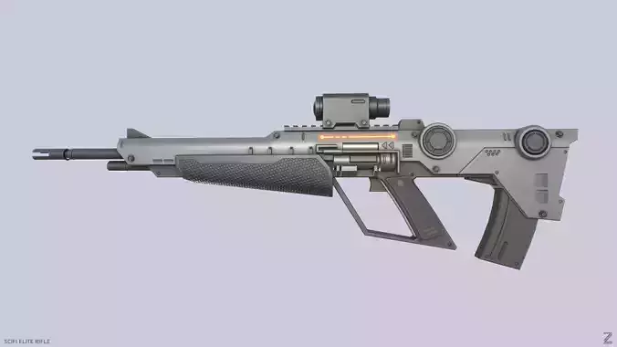 Sci fi elite rifle Low-poly 3D model Sci fi elite rifle Low-poly 3D model