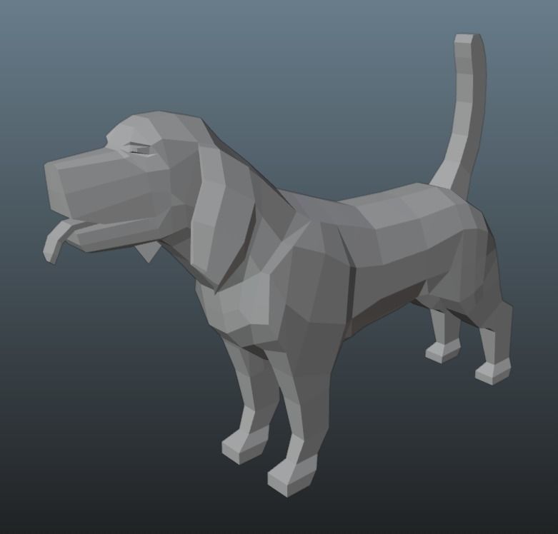 Beagle - Low Poly Dog Low-poly 3D model_3