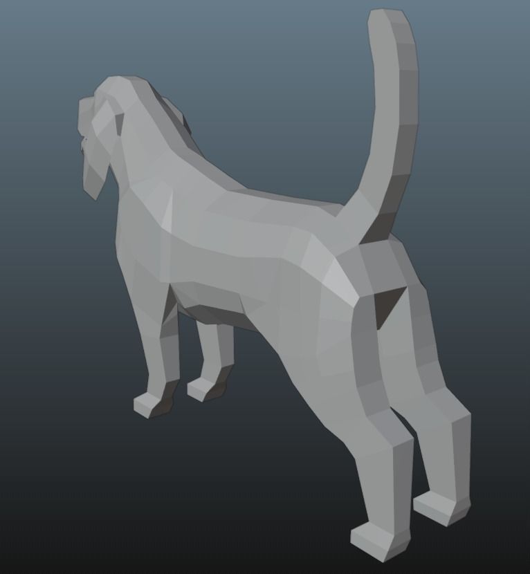 Beagle - Low Poly Dog Low-poly 3D model_4