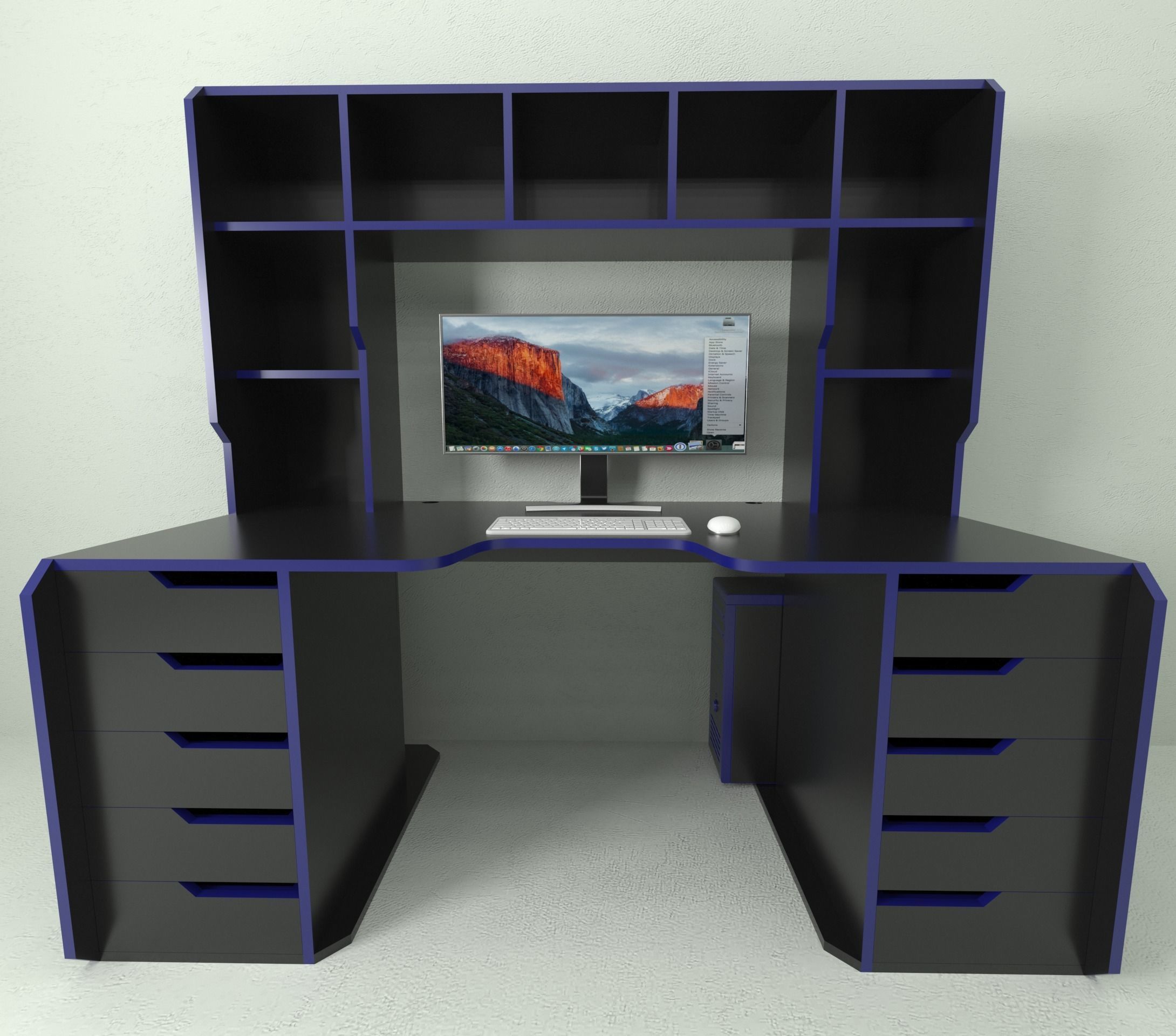 Modern Gaming Table 3D model_1