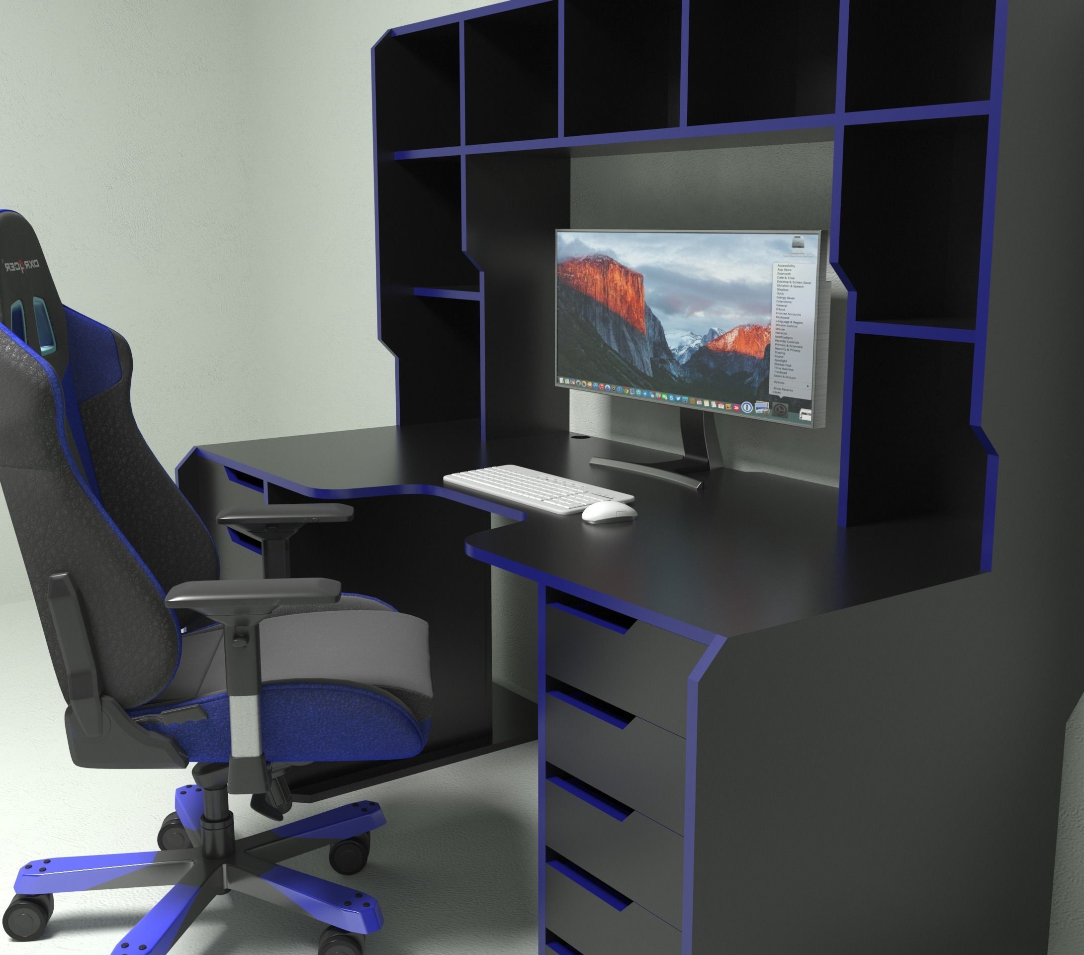 Modern Gaming Table 3D model_4