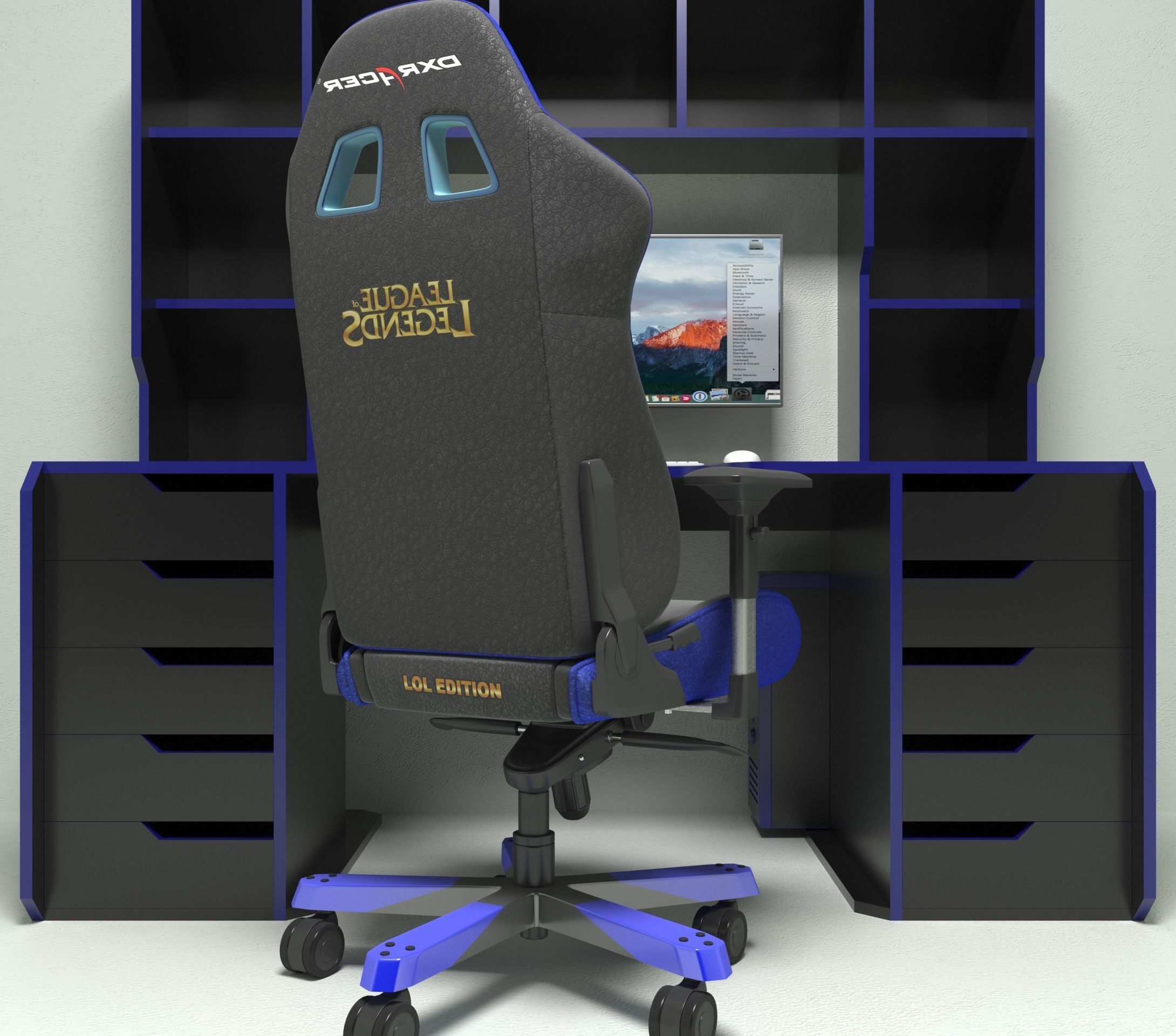 Modern Gaming Table 3D model_6