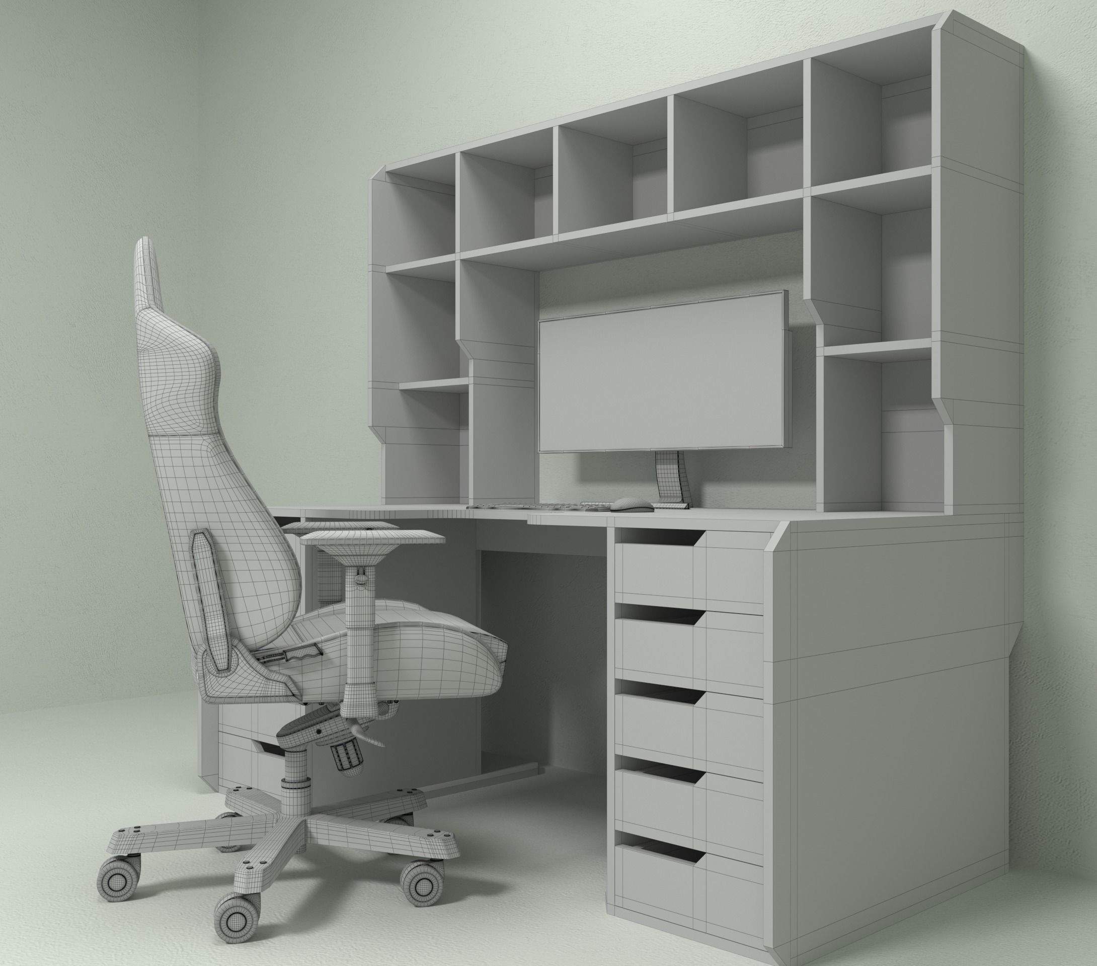 Modern Gaming Table 3D model_8