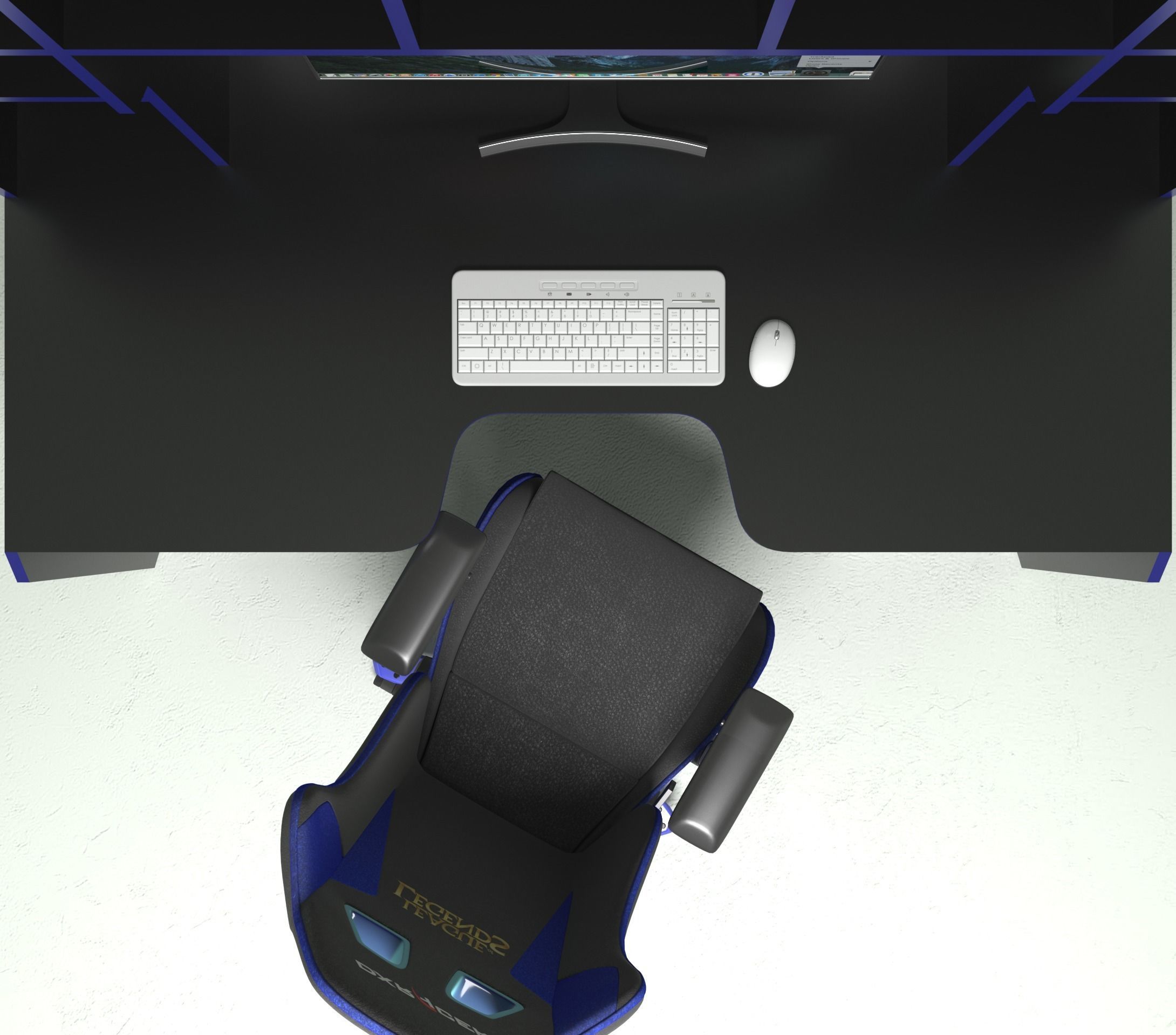 Modern Gaming Table 3D model_5