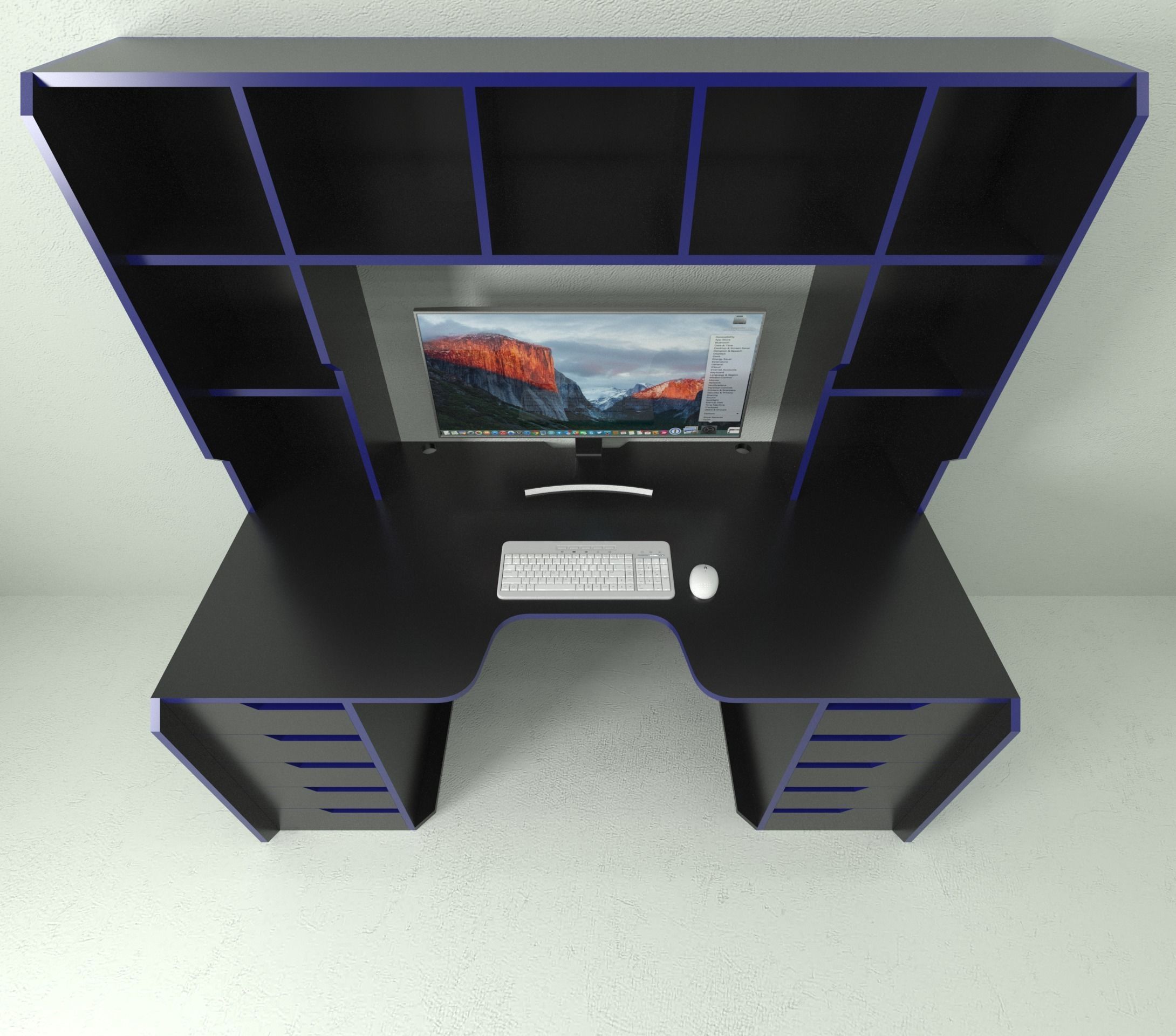 Modern Gaming Table 3D model_3