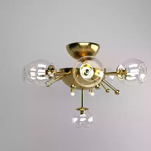 lustra gold ceiling light with four glass bulbs