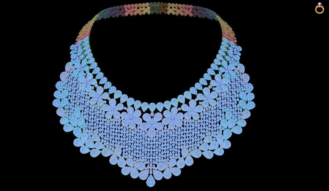 necklace with beads and crystals 3D print model_1