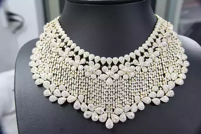 necklace with beads and crystals