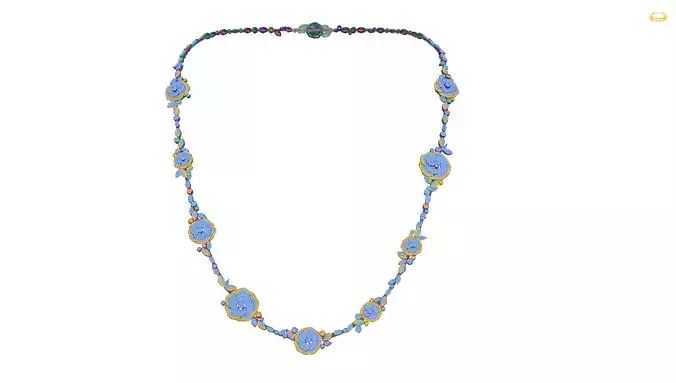 necklace with gold beads