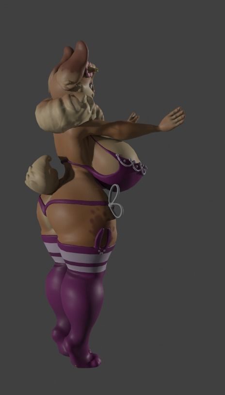 Hazel female bunny Low-poly 3D model_6
