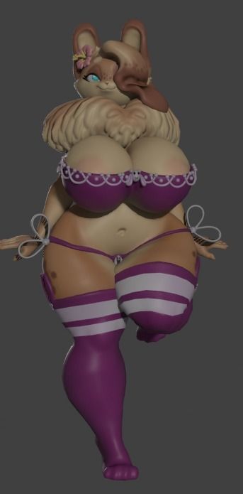 Hazel female bunny Low-poly 3D model_5