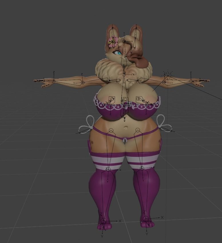 Hazel female bunny Low-poly 3D model_12