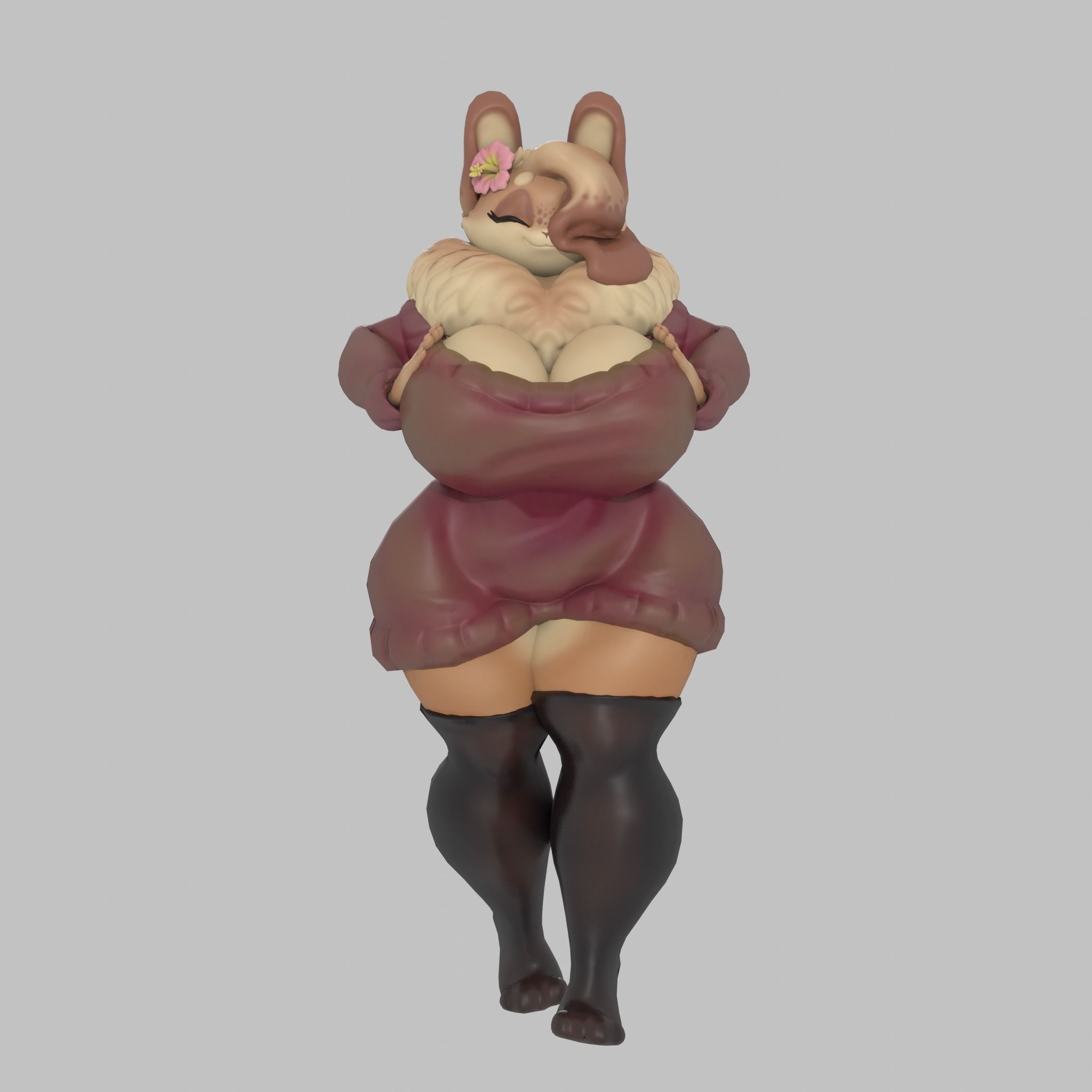 Hazel female bunny Low-poly 3D model_2