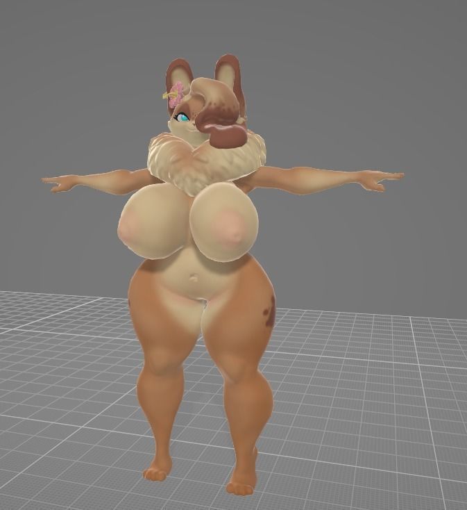 Hazel female bunny Low-poly 3D model_7